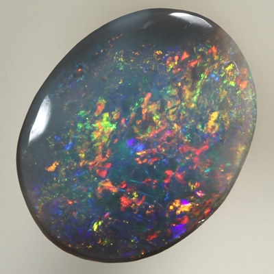 SOLID BLACK OPAL Bright, sparkling red fire dominates